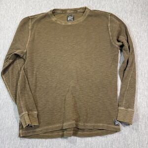 Lucky Brand Thermal Shirt Mens XL Green Waffle Knit Long Sleeve Basic Tee